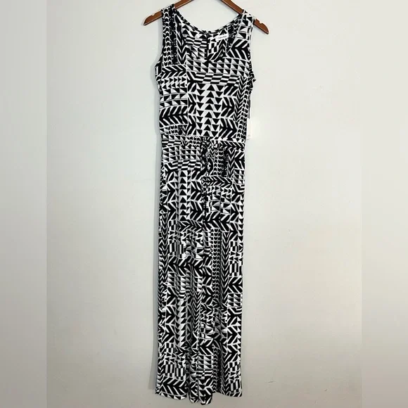 Calvin Klein NEW One Piece Wide Leg Tribal Print Jumpsuit Sz 6